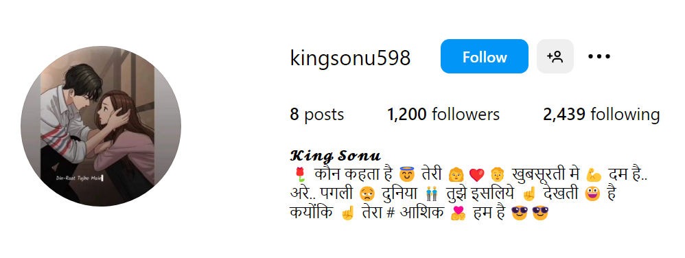 Instagram bio for boys in hindi