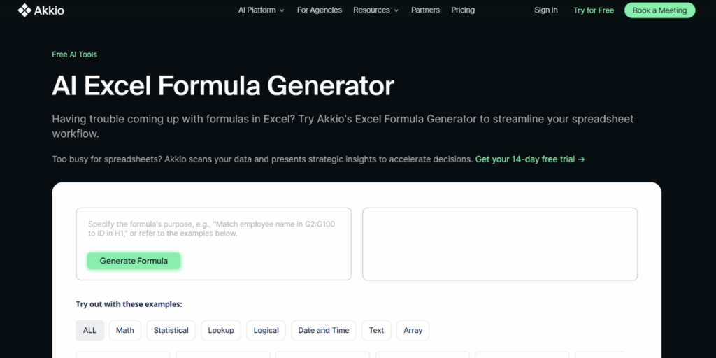 AI Excel Formula Generators
