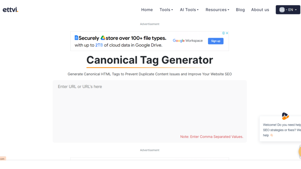 Canonical Tag Generator