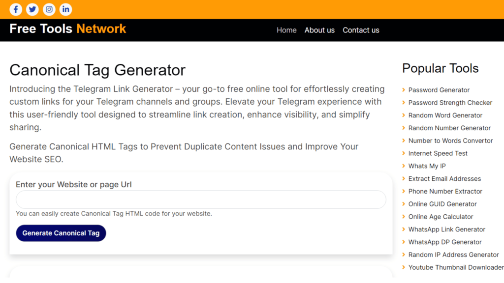 Canonical Tag Generator