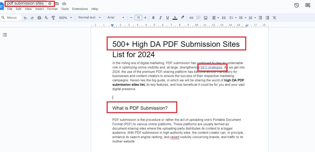 PDF Submission Sites