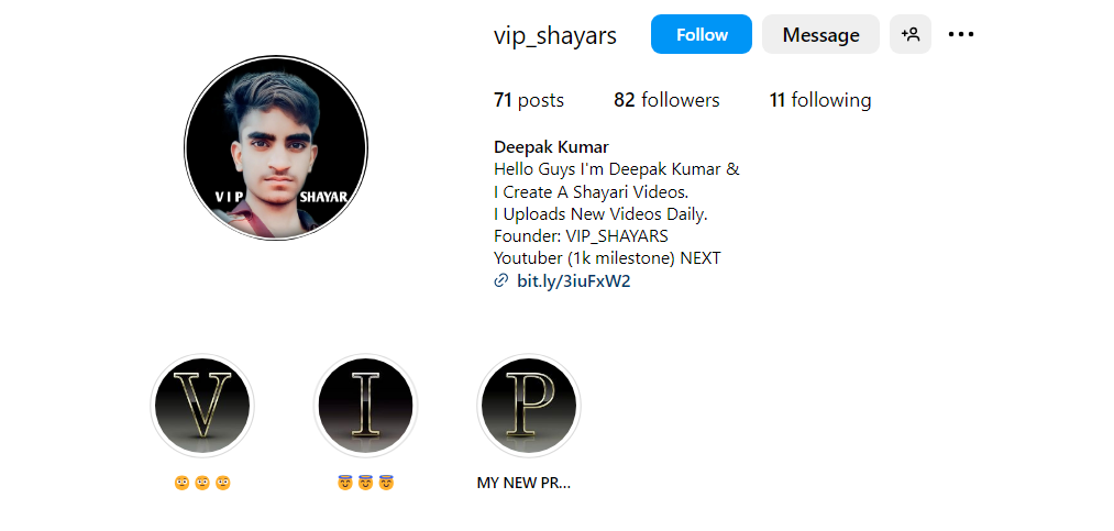 Instagram VIP Bio for Boy