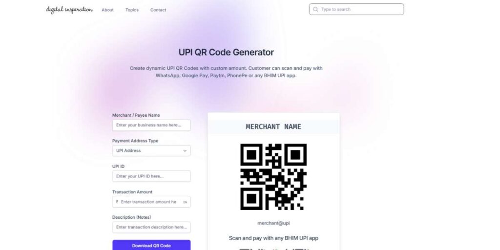 UPI QR Code Generator