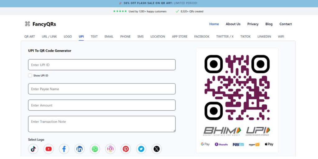 UPI QR Code Generator