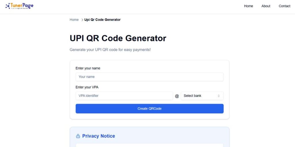 UPI QR Code Generator