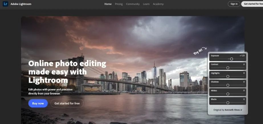 Adobe Lightroom - photo editing apps