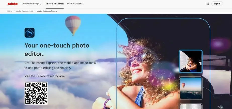 Adobe Photoshop Express - photo editing apps
