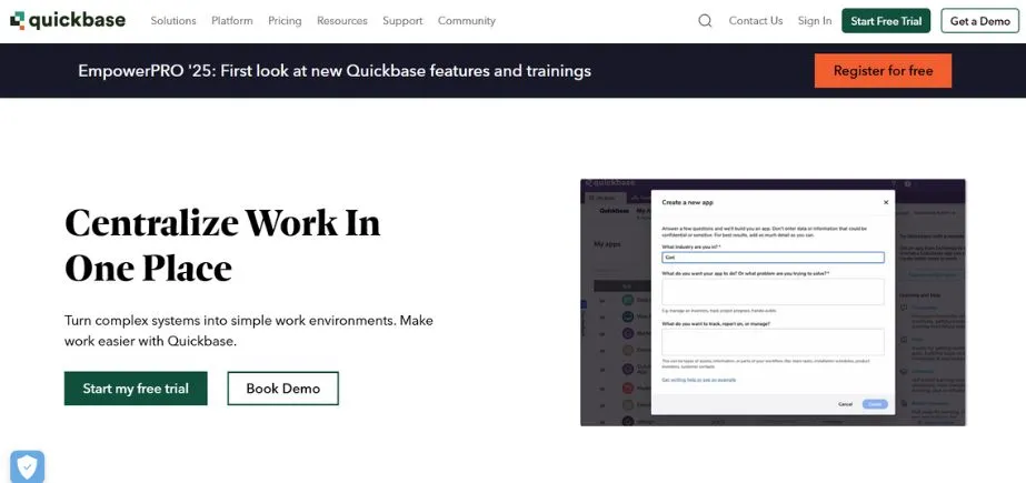 Quickbase - Customer Data Platform Software