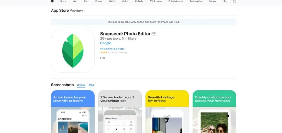 Snapseed - photo editing apps