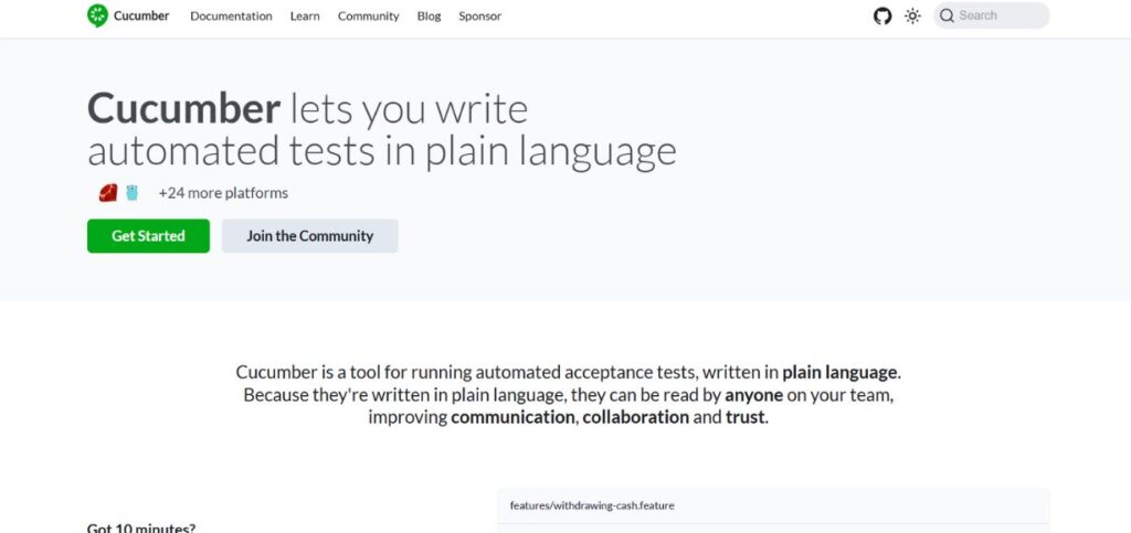 Cucumber-Automation Testing Tools