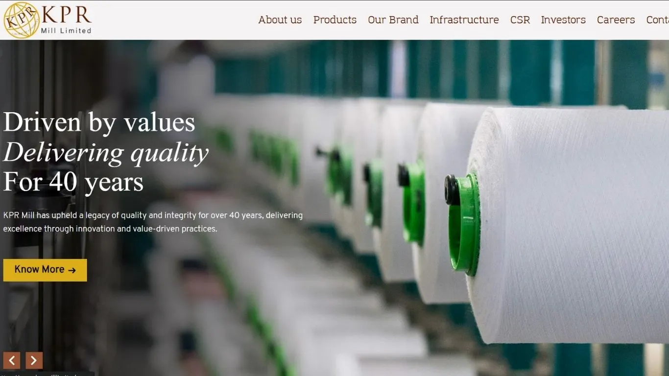 kpr mill - textile compaines in pune