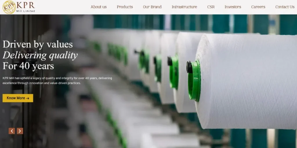 Textile Companies in Tamil Nadu - KPR Mill Limited