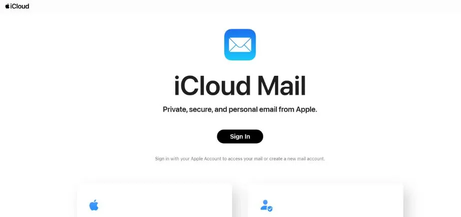 iCloud Mail - Best Email Providers