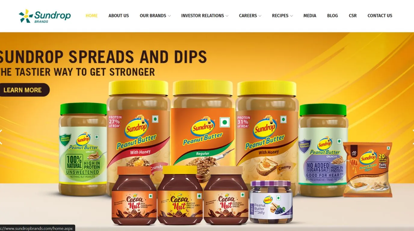 sundrop - best peanut butter brand in India