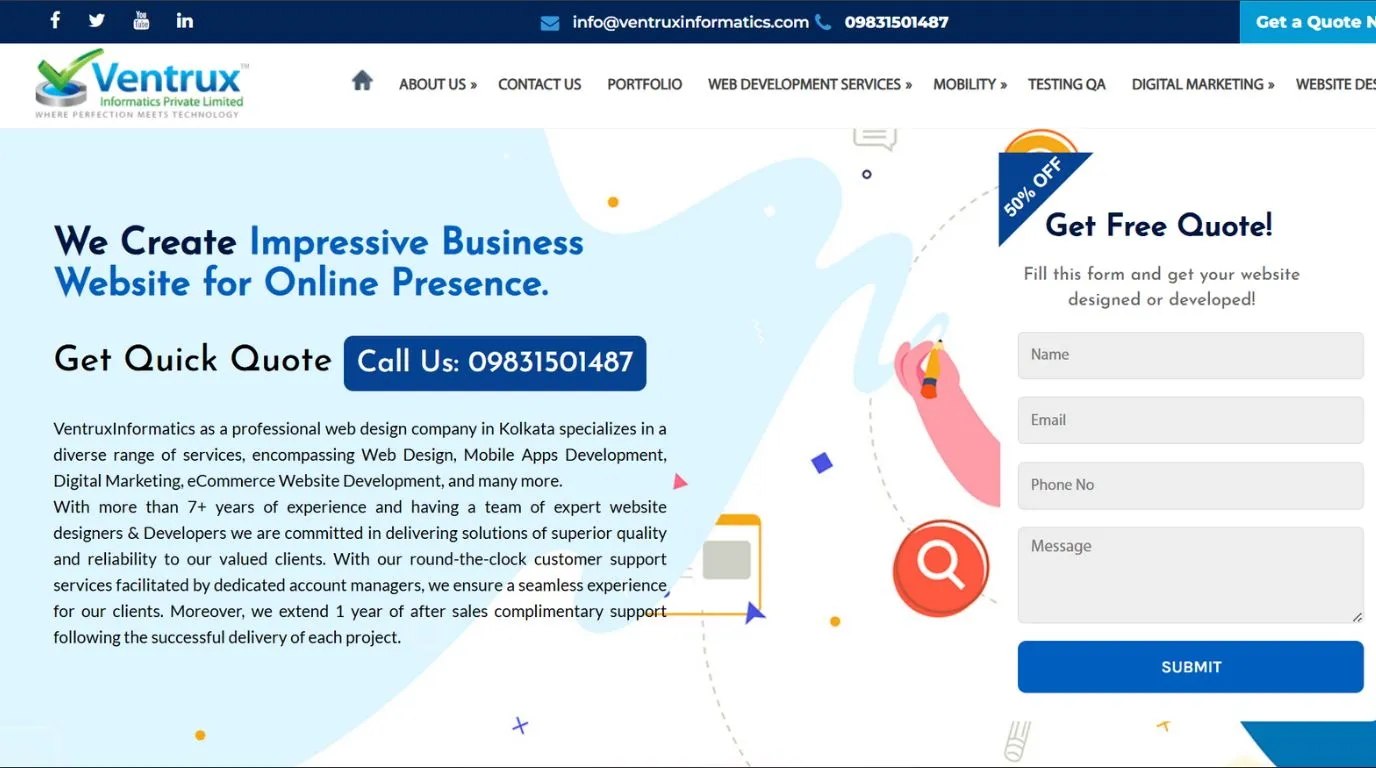 ventruxinformatics - mobile app development company in Kolkata