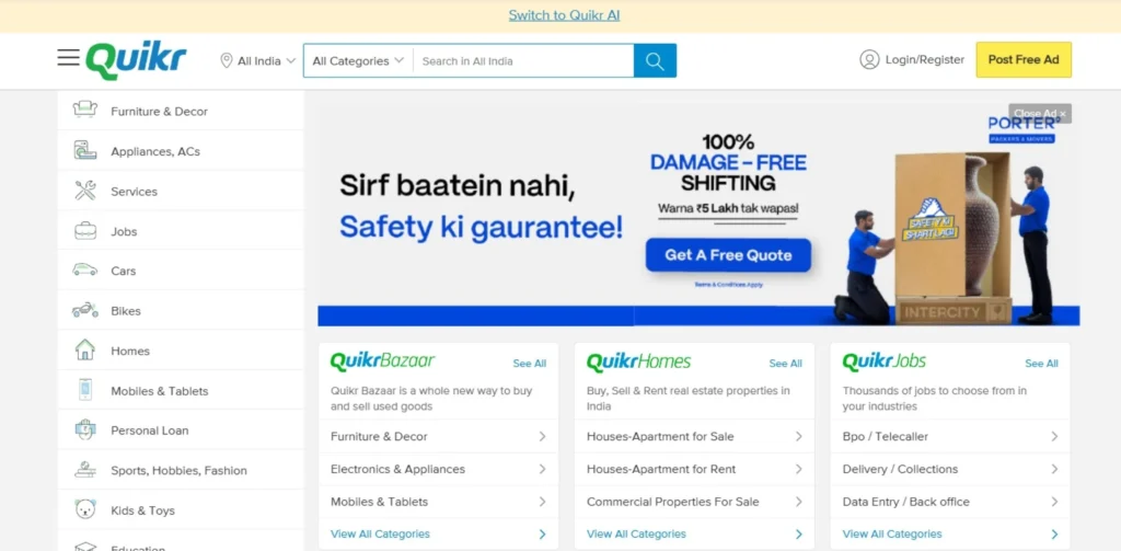 Facebook Marketplace Alternatives - Quikr