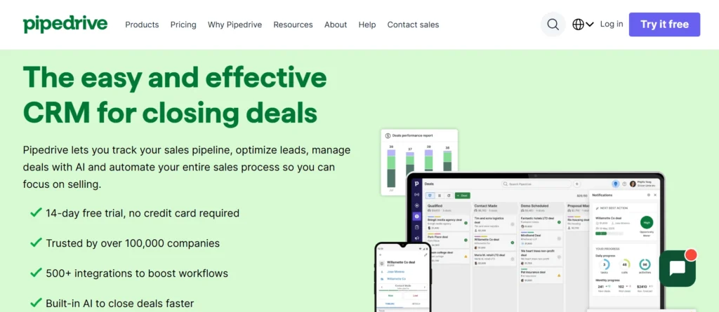 Sales Tracking Software
- Pipedrive