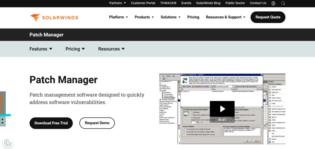 server patch management tools -  SolarWinds Patch Manager