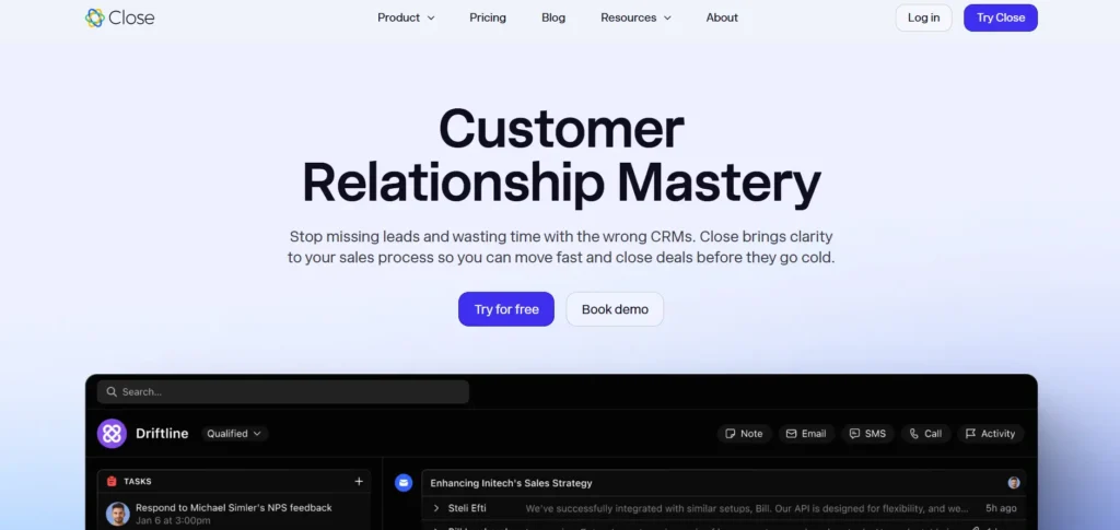 CRM Software for Start-ups-Close CRM