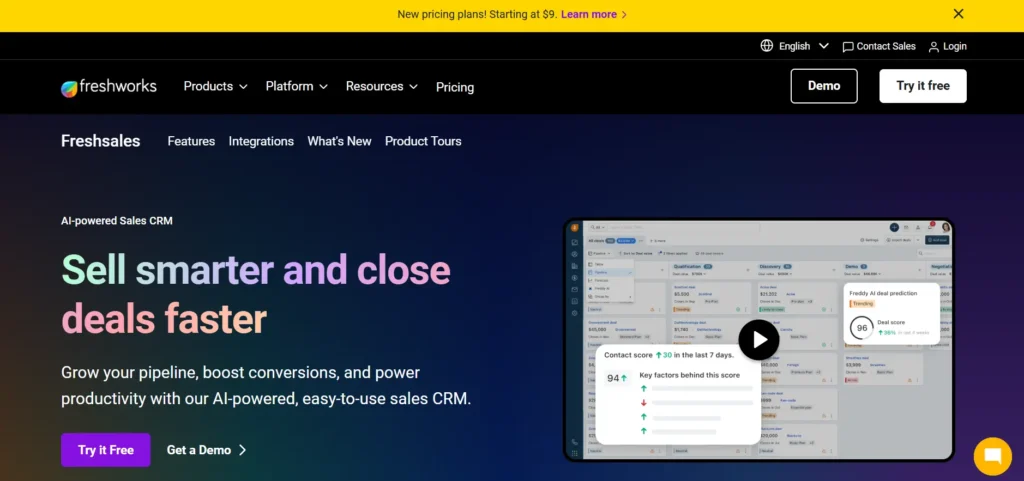 CRM Software for Start-ups-Freshsales (Freshworks CRM)