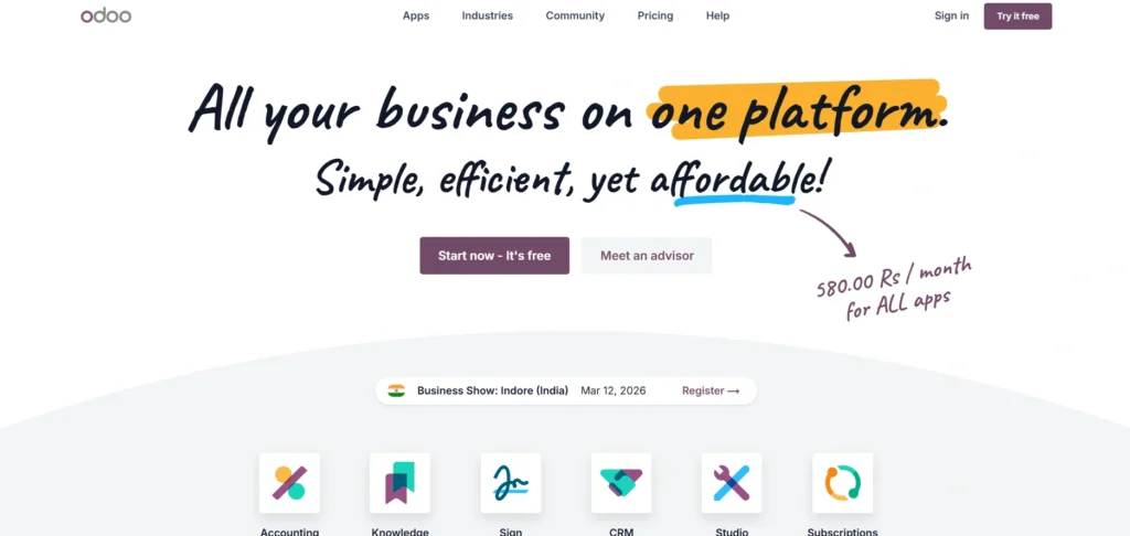 CRM Software for Start-ups-Odoo CRM