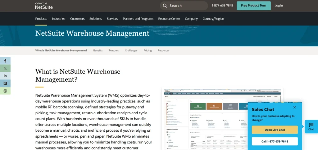 warehouse management software -Oracle NetSuite WMS