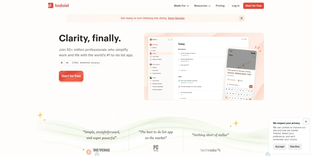 Mac Productivity Apps -Todoist 