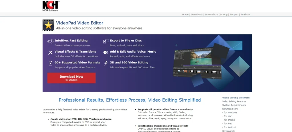 VideoPad  - Video Editing Software for Beginners
